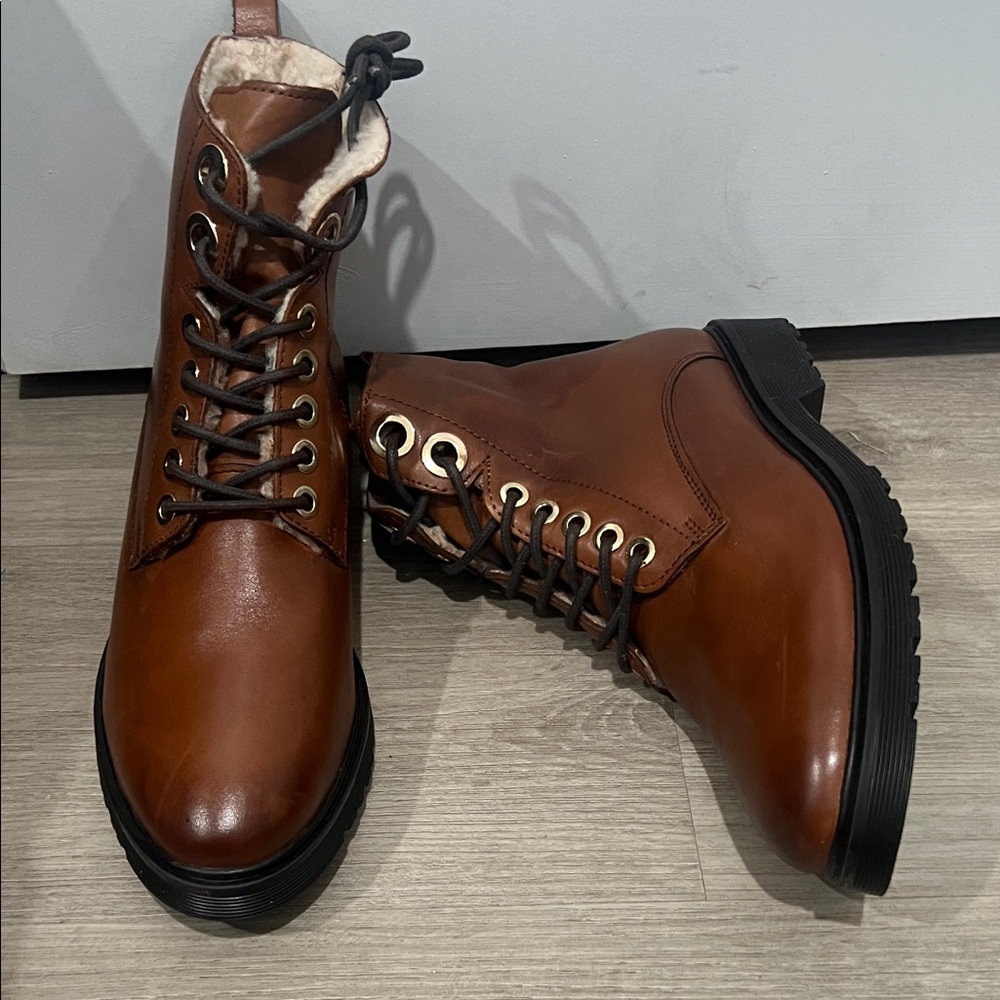 Dune London Chestnut Lace-Up Boots, Women's Size 41 or 10